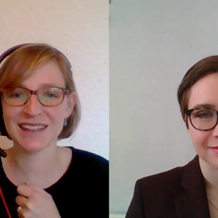 Two females on video side by side