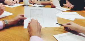 A user interface sketched on paper