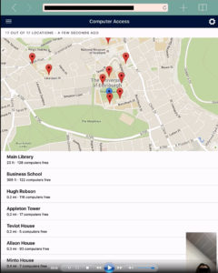 Screengrab of a usability test video displaying a web interface