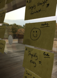Close up of post it notes