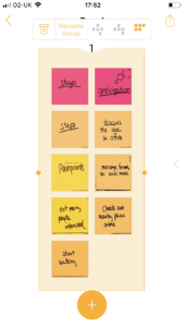 Image of the apps interface while editing a group