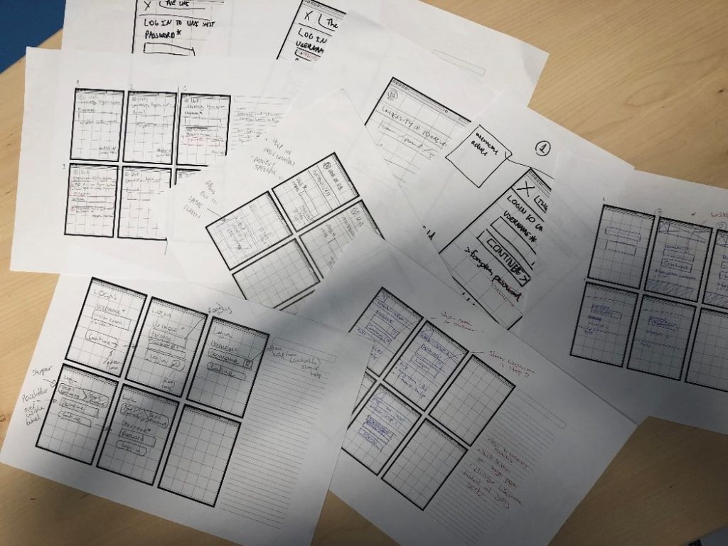 The many sketches the group had produced